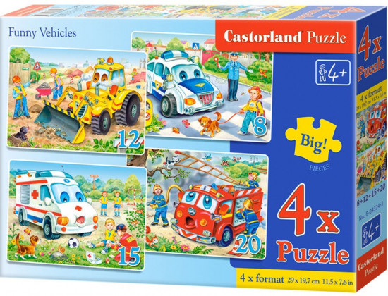Пазл 4 в 1 «Транспорт»