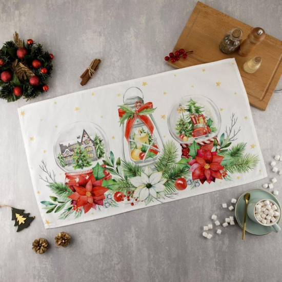 Полотенце «Christmas red flowers»