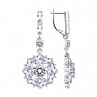 Серьги из серебра с фианитами