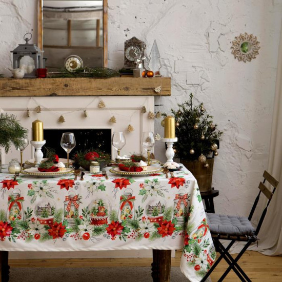 Скатерть «Christmas red flowers»
