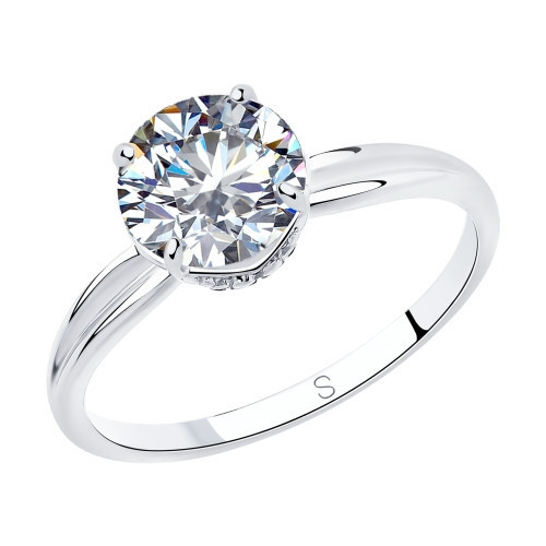 Кольцо из серебра с фианитами