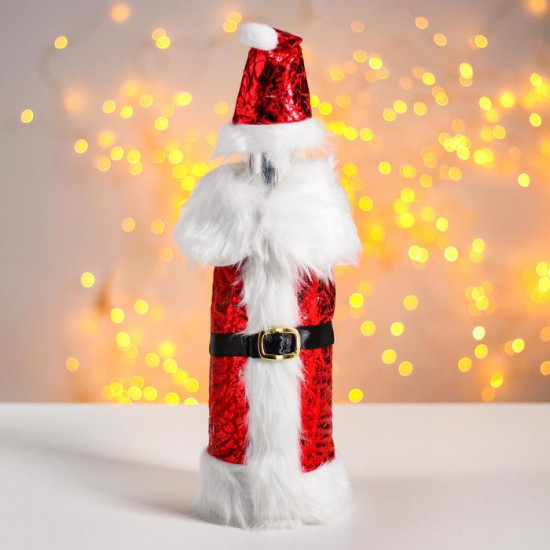 Чехол на бутылку «Костюм Деда Мороза»