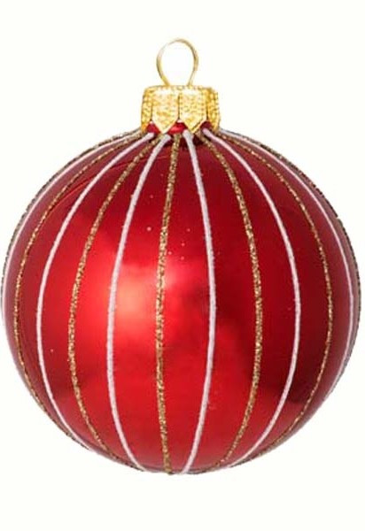 Шар ёлочный «С искристыми и белыми полосками» | Holiday Classics