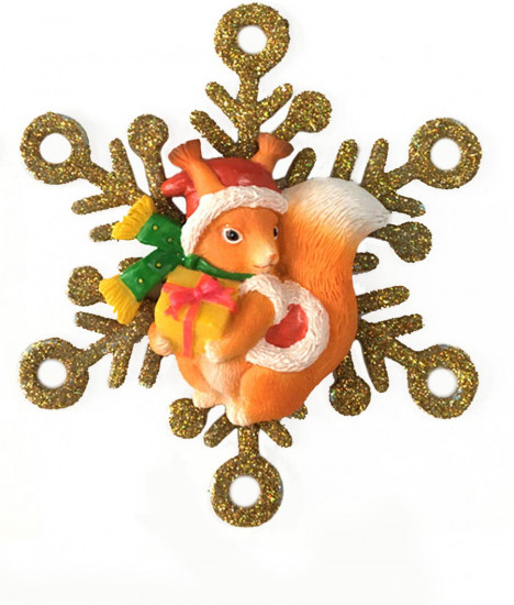 Игрушка ёлочная «Белочка в снежинке»