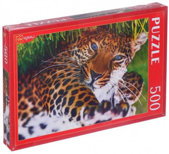 Пазл ««Леопард на траве»