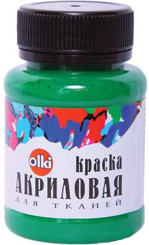 Краска акриловая для ткани, изумрудный