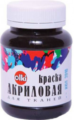 Краска акриловая для ткани, черная глубокая