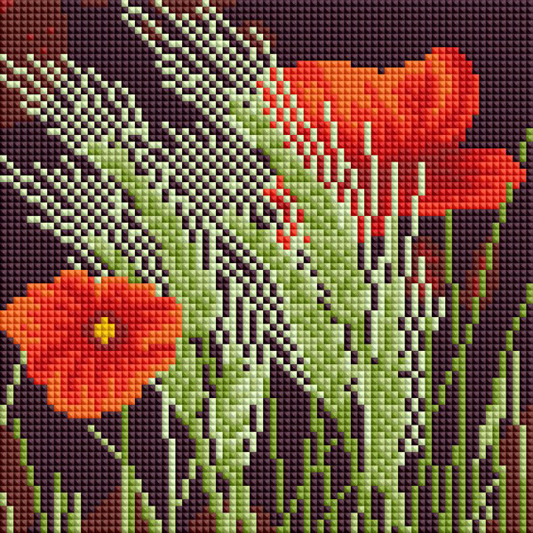 Мозаика алмазная «Рожь и маки» | Paintboy