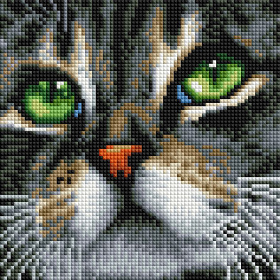 Мозаика алмазная «Зеленоглазый кот» — Paintboy