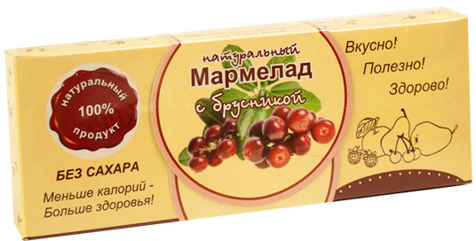 Мармелад натуральный с брусникой без сахара
