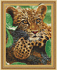 Алмазная мозаика 3D с нанесенной рамкой «Леопард»