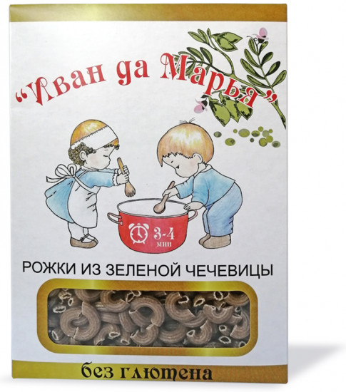 Рожки из зеленой чечевицы
