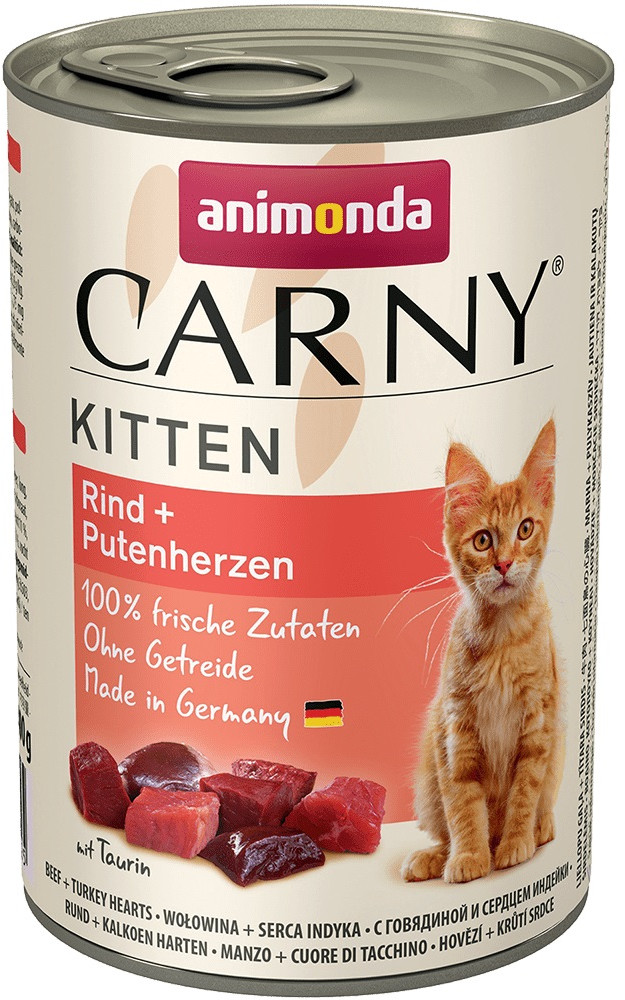Консервы для котят с говядиной и сердцем индейки | Carny Kitten | Animonda