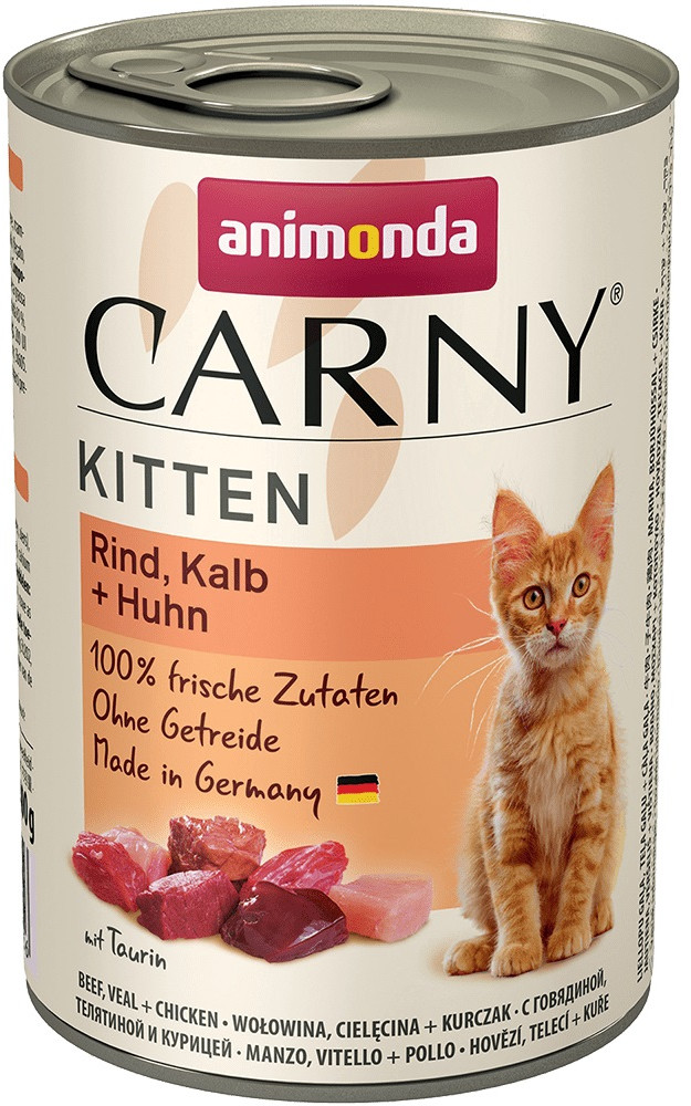 Консервы для котят с говядиной, телятиной и курицей | Carny Kitten | Animonda