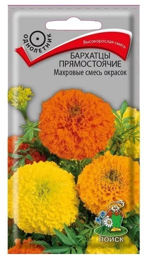 Бархатцы прямостоячие «Махровые смесь окрасок»