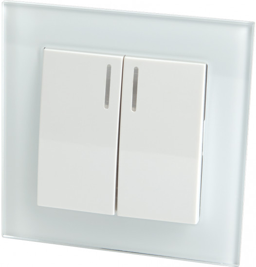 Выключатель двухклавишный c индикатором