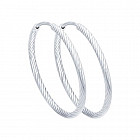 Серьги конго из серебра с алмазной гранью