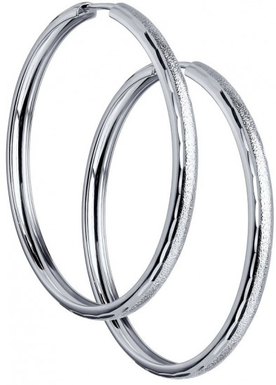 Серьги конго из серебра с алмазной гранью