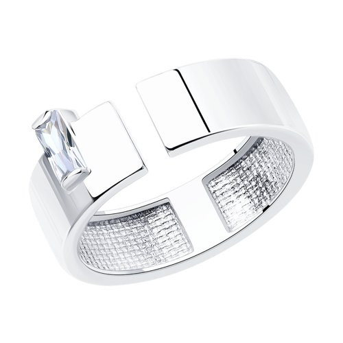 Кольцо из серебра с фианитом