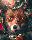 Картина по номерам «Лиса среди цветов и листьев»