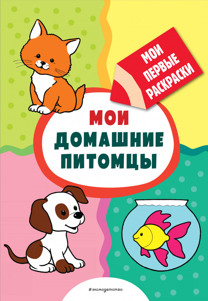Мои домашние питомцы. Раскраска с толстым контуром | Мои первые раскраски