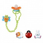 Пустышка силиконовая с прищепкой "На полянке" в ассортименте