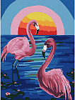 Картина по номерам «Розовые фламинго»