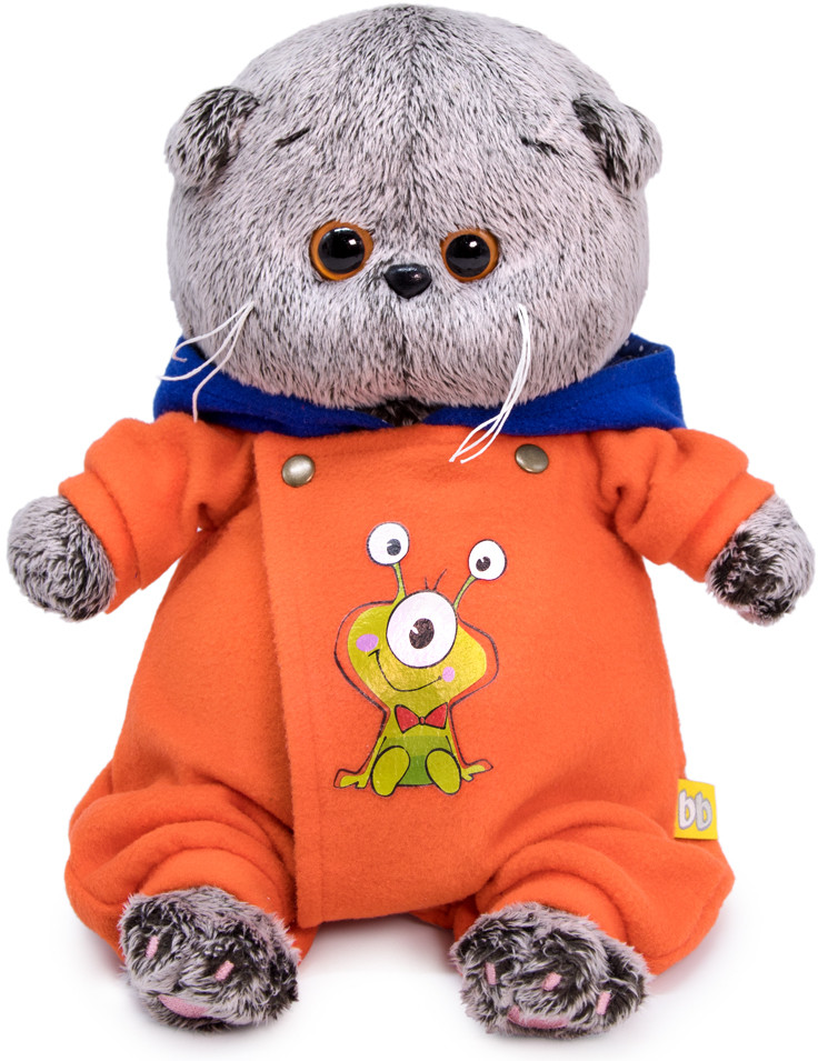 Игрушка мягкая «Басик в комбинезоне с монстриком» | Basik Baby | Budi Basa