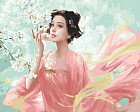 Картина по номерам «Девушка и цветущая сакура»