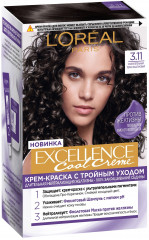 Стойкая крем-краска для волос «Excellence Cool Crème», оттенок 3.11 Ультрапепельный