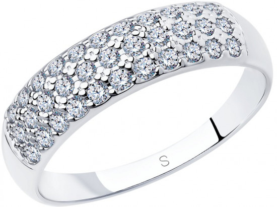 Кольцо из серебра с фианитами