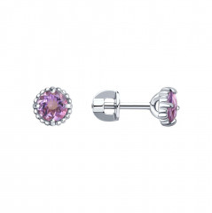 Серьги из серебра с аметистами