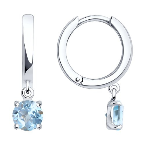 Серьги из серебра с топазами