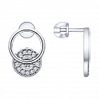 Серьги из серебра с фианитами