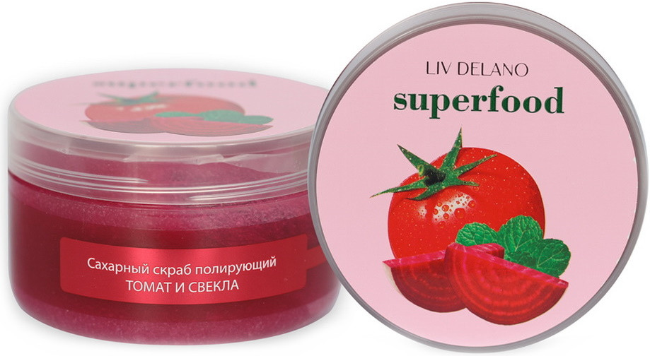 Скраб для тела сахарный полирующий «Томат и свекла» | Superfood | Liv Delano