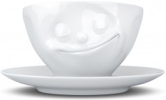 Чашка с блюдцем «Happy»