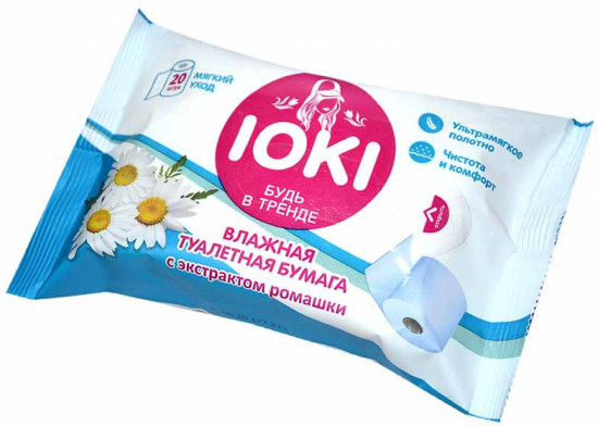 Бумага туалетная влажная с ромашкой