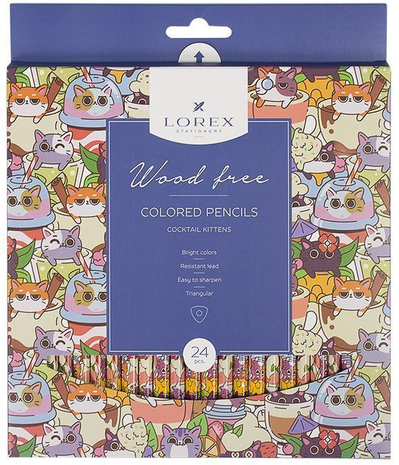 Набор цветных карандашей «Wood Free» | Cocktail Kittens | LOREX
