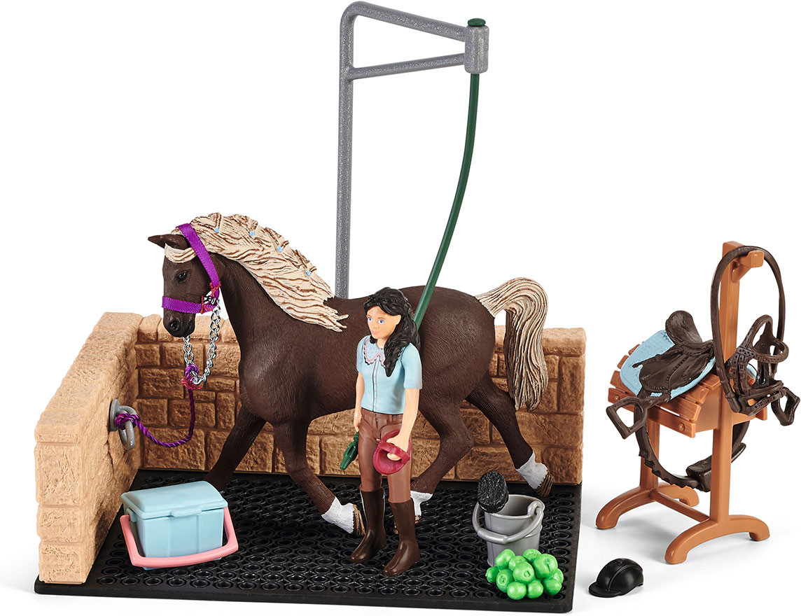 Набор игровой «Мойка для лошадей с Эмили и Луной» | Horse Club | Schleich