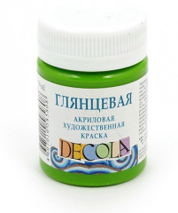 Краска акриловая глянцевая художественная, зеленая светлая