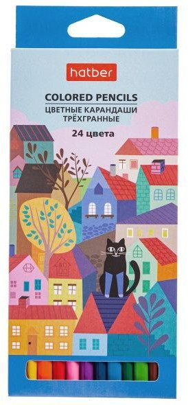 Карандаши цветные | Городок | Hatber