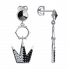 Серьги из серебра с кристаллами Swarovski и фианитами
