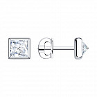 Серьги из серебра с фианитами
