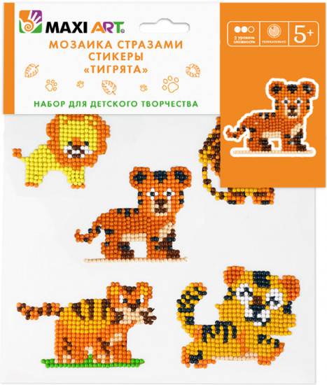 Мозаика стразами «Тигрята»