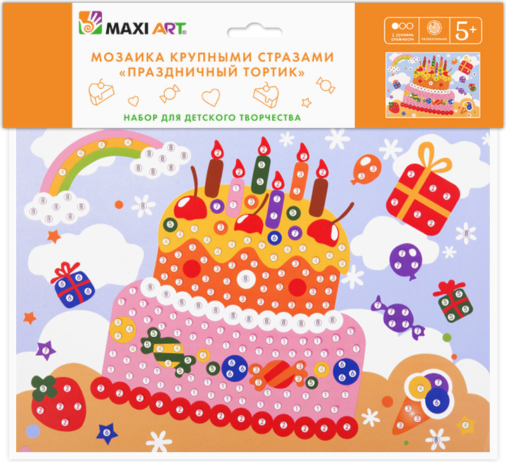 Мозаика стразами «Праздничный тортик» | Maxi Art