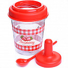 Банка для варенья с ложкой и крышкой