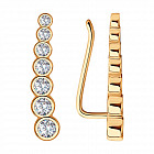 Серьги из золоченого серебра с фианитами