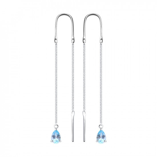 Серьги из серебра с топазами