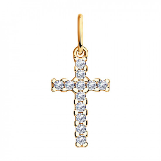 Подвеска из золоченого серебра с фианитами