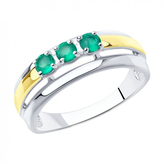 Кольцо из золочёного серебра с агатами